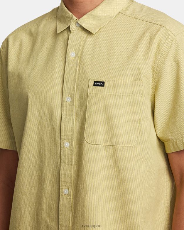 衣類 TP8J1000 沼地 RVCA 男性 ビジョンストライプ半袖シャツ
