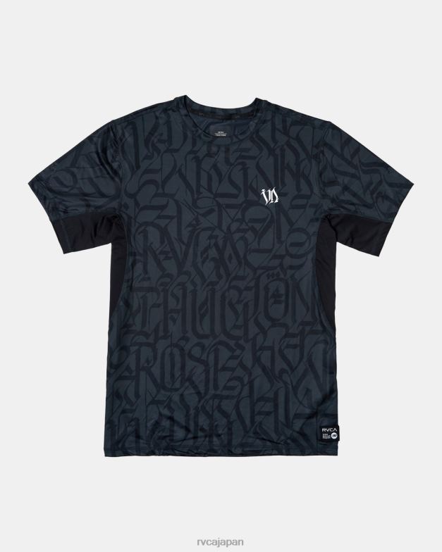 衣類 TP8J1003 黒 RVCA 男性 サグローズ スポーツベントパフォーマンス半袖トップ