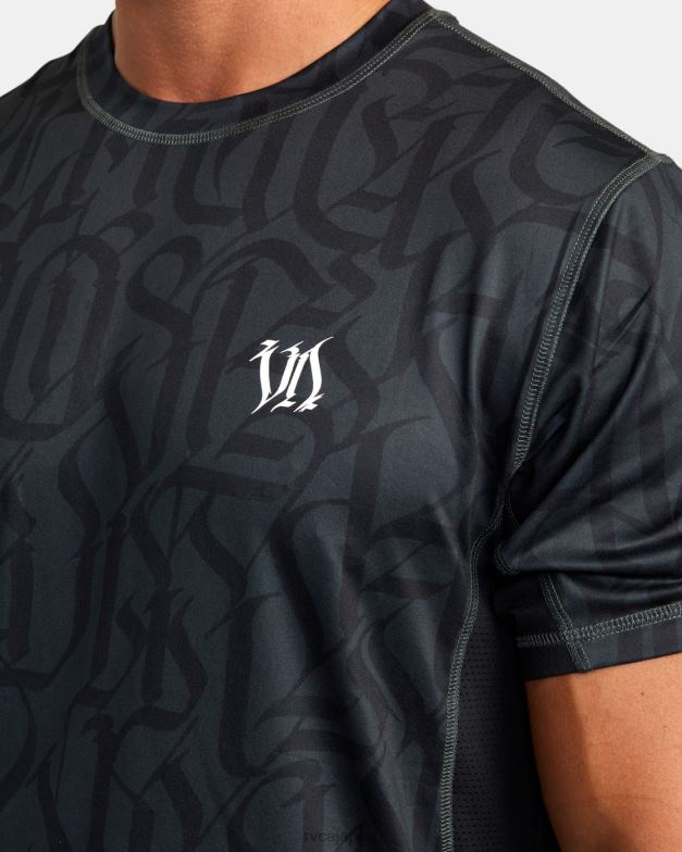 衣類 TP8J1003 黒 RVCA 男性 サグローズ スポーツベントパフォーマンス半袖トップ