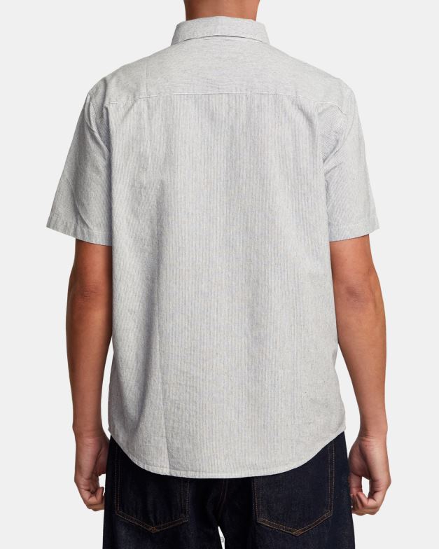 衣類 TP8J1006 ムーディーブルー RVCA 男性 ビジョンストライプ半袖シャツ