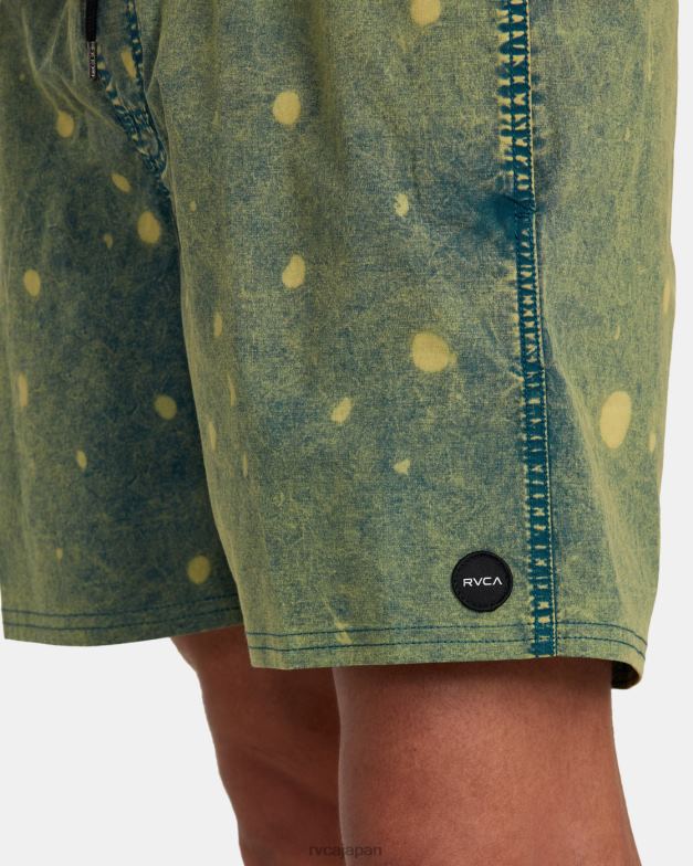 ボトムス TP8J1014 沼地 RVCA ユニセックス マニック タイダイ エラスティック ウエスト ボードショーツ 17