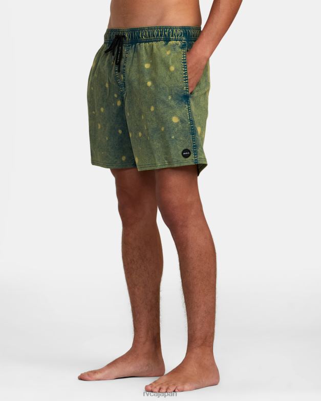 ボトムス TP8J1014 沼地 RVCA ユニセックス マニック タイダイ エラスティック ウエスト ボードショーツ 17