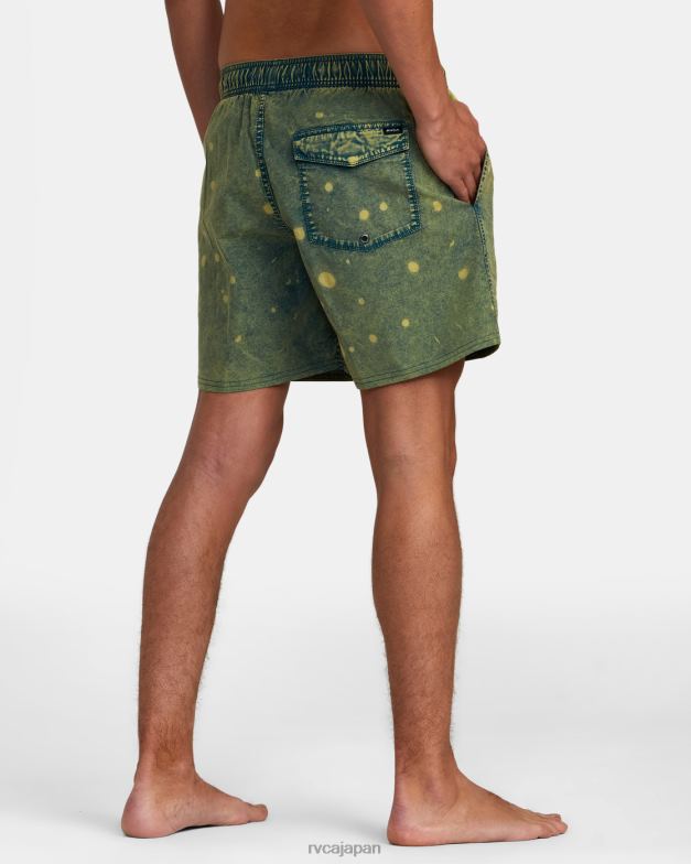 ボトムス TP8J1014 沼地 RVCA ユニセックス マニック タイダイ エラスティック ウエスト ボードショーツ 17