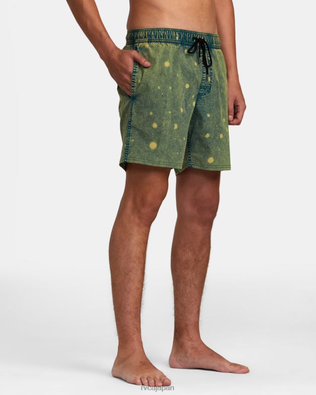 ボトムス TP8J1014 沼地 RVCA ユニセックス マニック タイダイ エラスティック ウエスト ボードショーツ 17