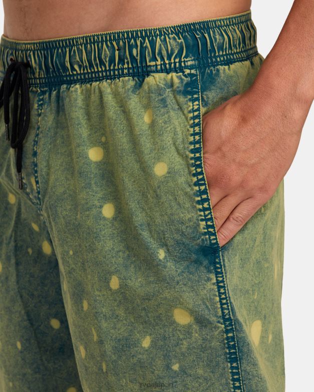 ボトムス TP8J1014 沼地 RVCA ユニセックス マニック タイダイ エラスティック ウエスト ボードショーツ 17