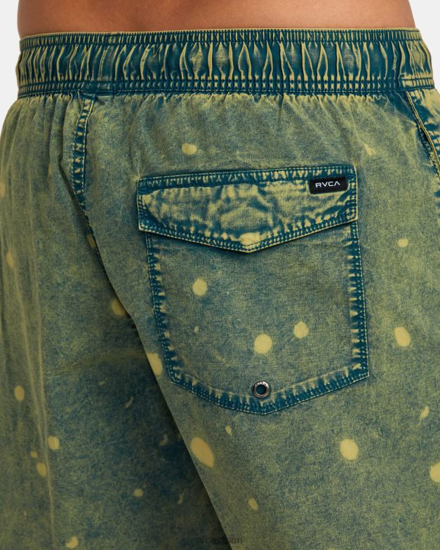 ボトムス TP8J1014 沼地 RVCA ユニセックス マニック タイダイ エラスティック ウエスト ボードショーツ 17