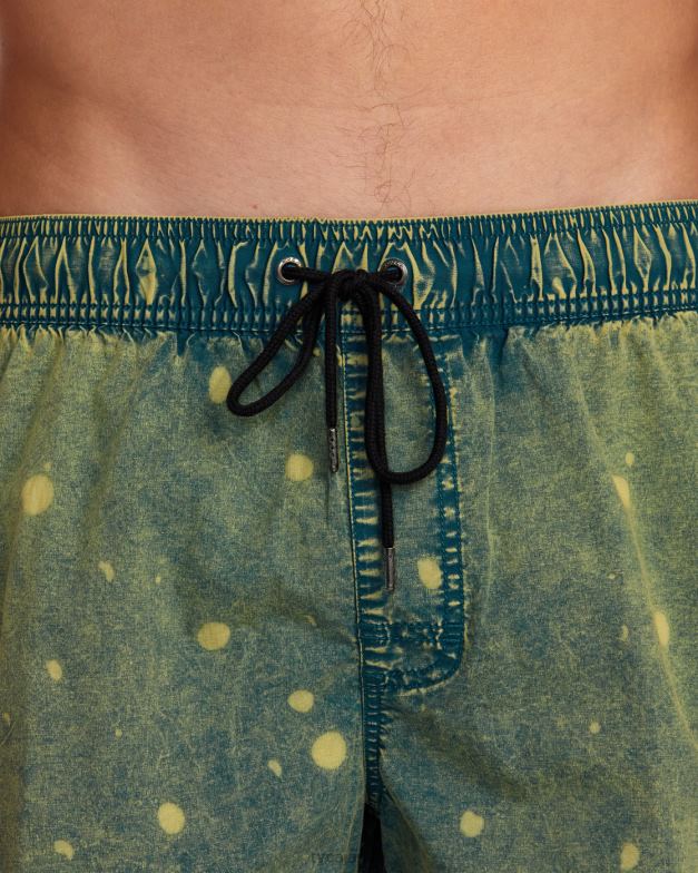 ボトムス TP8J1014 沼地 RVCA ユニセックス マニック タイダイ エラスティック ウエスト ボードショーツ 17