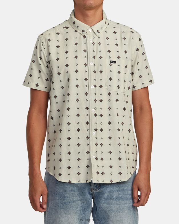 衣類 TP8J1017 ラテ RVCA 男性 ドビー半袖シャツで十分です