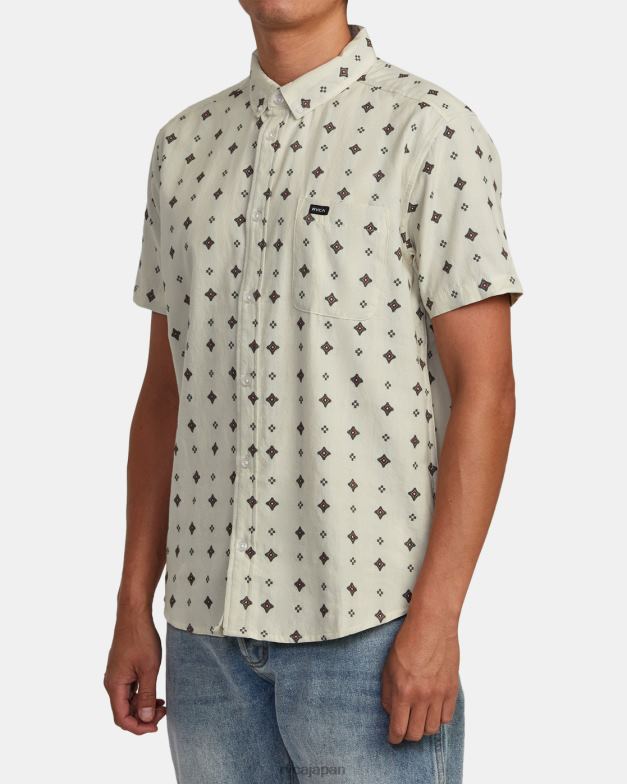 衣類 TP8J1017 ラテ RVCA 男性 ドビー半袖シャツで十分です