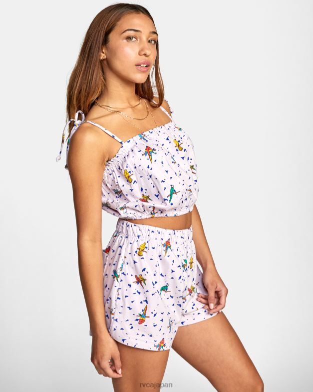 衣類 TP8J1038 ピンク RVCA 女性 lp x klw アンケージクロップトップ