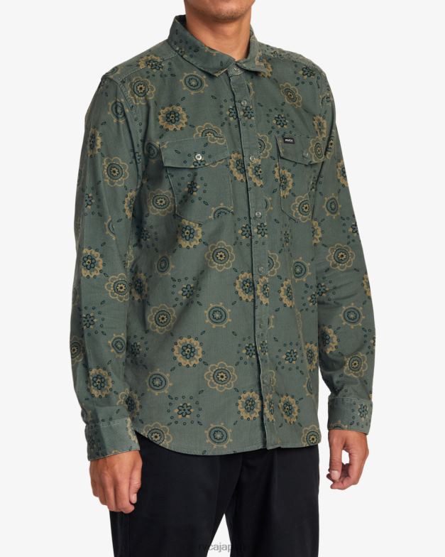 衣類 TP8J1041 バルサムグリーン RVCA 男性 ウォームサンズコード長袖シャツ