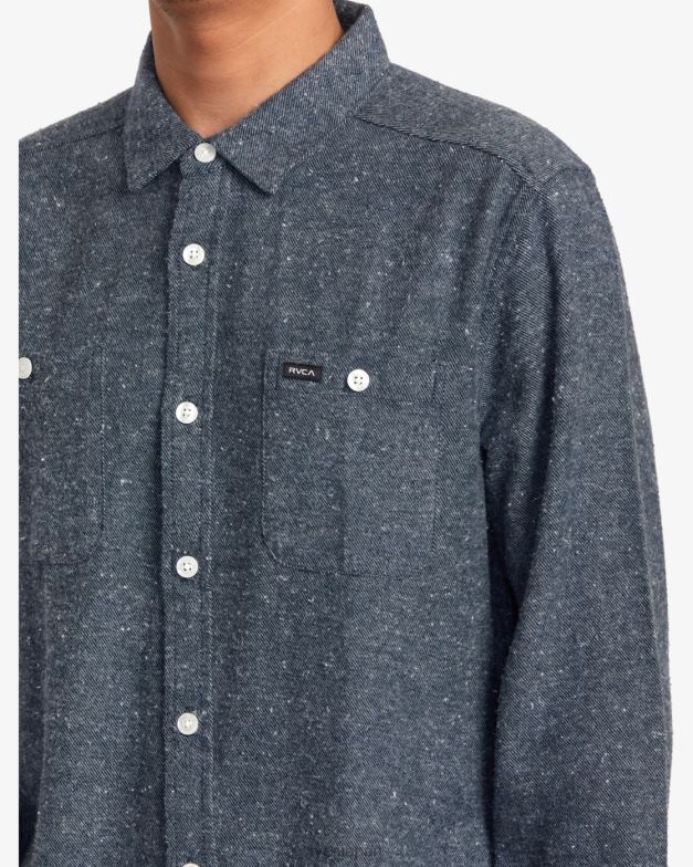 衣類 TP8J1048 ムーディーブルー RVCA 男性 ハーベストネップフランネルシャツ
