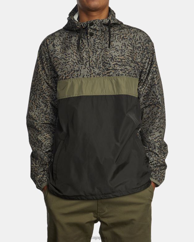 衣類 TP8J1053 オリーブ RVCA 男性 マイヤー パッカブル アノラック ジャケット