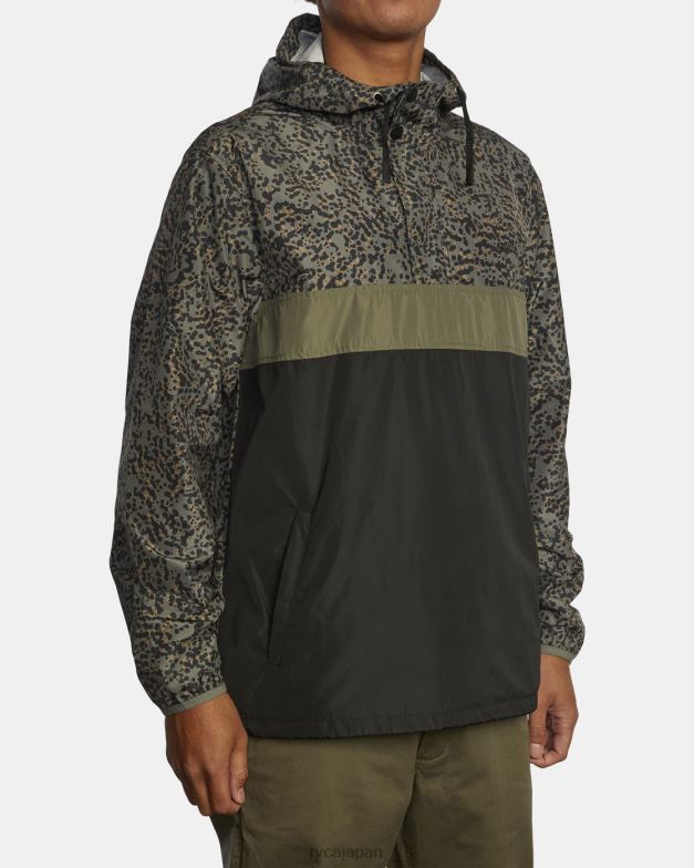 衣類 TP8J1053 オリーブ RVCA 男性 マイヤー パッカブル アノラック ジャケット