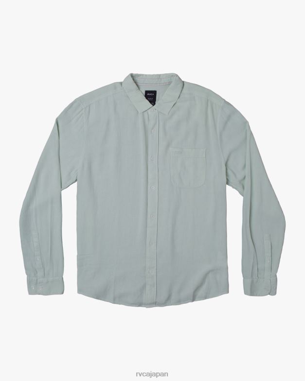 衣類 TP8J1059 緑茶 RVCA 男性 PTC ウーブン長袖シャツ