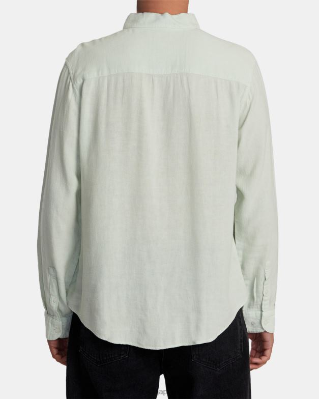 衣類 TP8J1059 緑茶 RVCA 男性 PTC ウーブン長袖シャツ