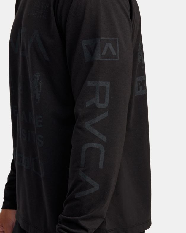 衣類 TP8J1060 黒2 RVCA 男性 オールブランド長袖トレーニングシャツ