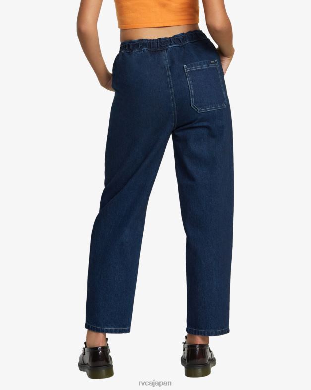 衣類 TP8J1086 ダークインディゴ RVCA 女性 シュシュデニムパンツ