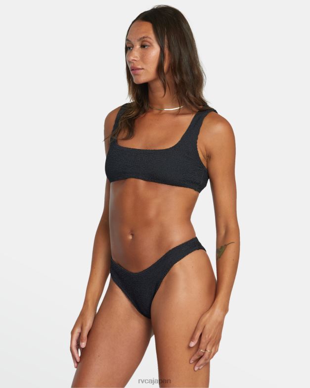 泳ぐ TP8J1089 黒 RVCA 女性 グルーヴ ブラレット ビキニ トップ
