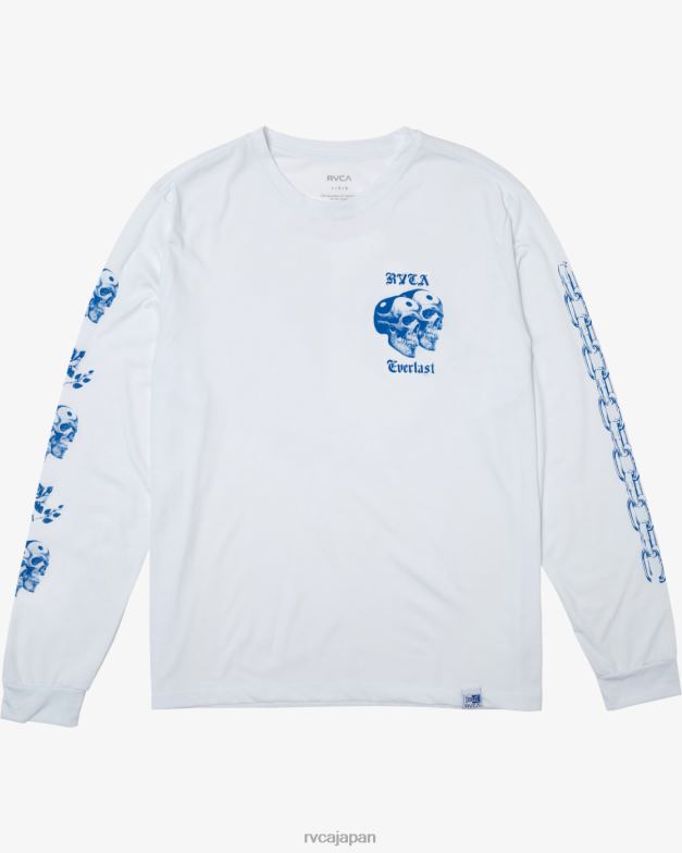 衣類 TP8J108 白 RVCA 男性 エバーラスト×ベンジャミンジャンジャン長袖Tシャツ