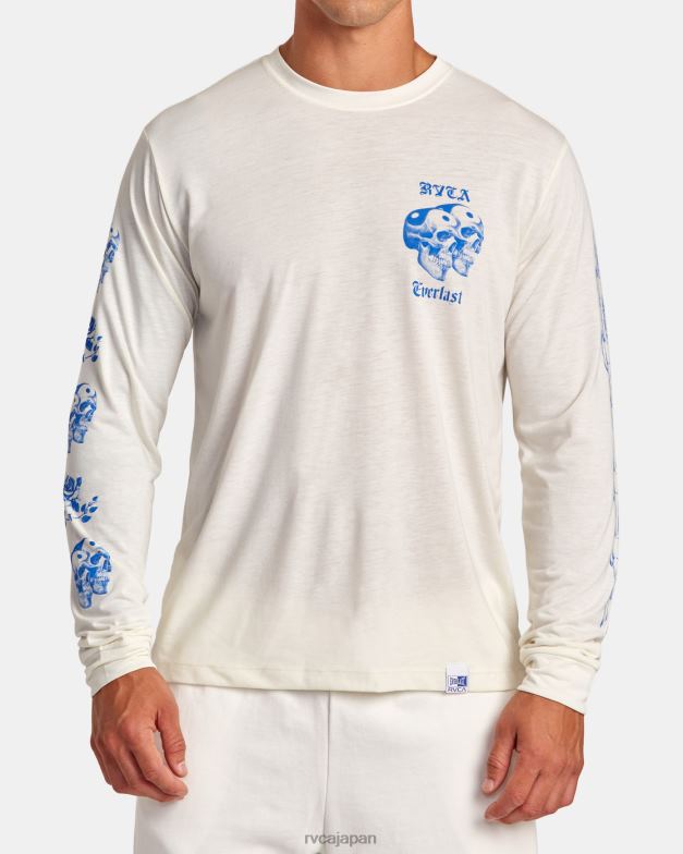 衣類 TP8J108 白 RVCA 男性 エバーラスト×ベンジャミンジャンジャン長袖Tシャツ