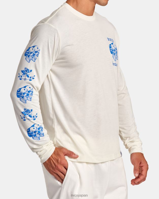 衣類 TP8J108 白 RVCA 男性 エバーラスト×ベンジャミンジャンジャン長袖Tシャツ