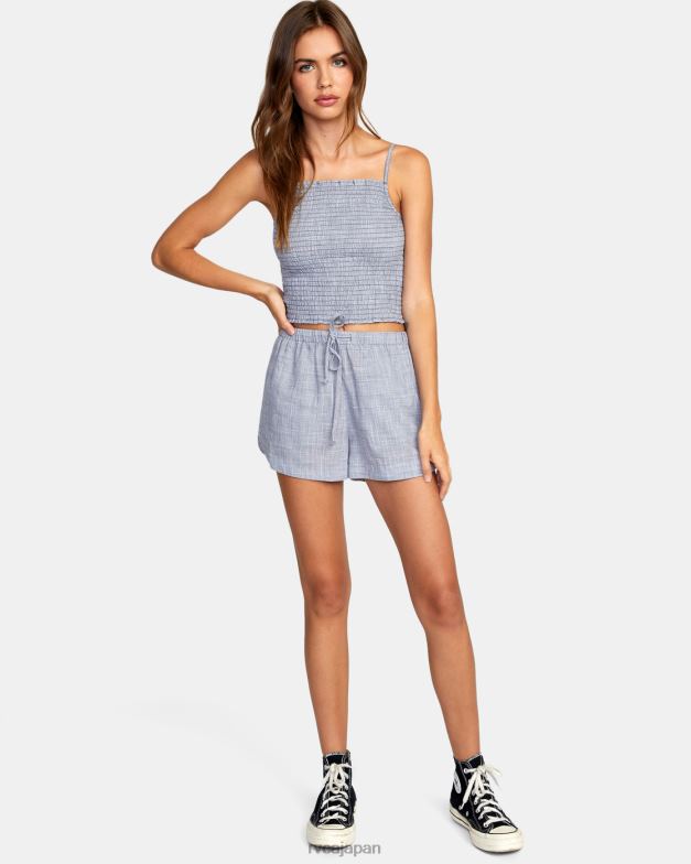 衣類 TP8J1094 ブルーグレー RVCA 女性 千鳥格子新夢ドローコードショーツ