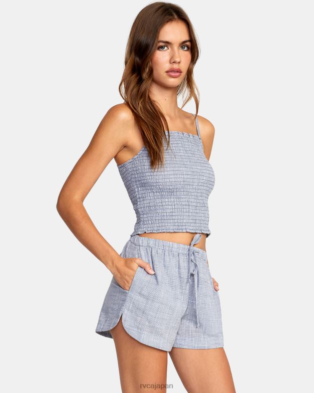 衣類 TP8J1094 ブルーグレー RVCA 女性 千鳥格子新夢ドローコードショーツ