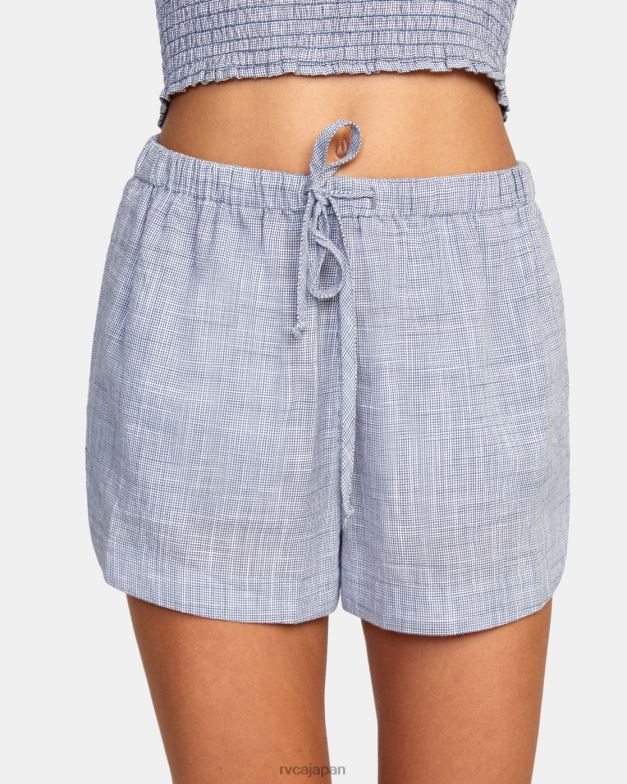 衣類 TP8J1094 ブルーグレー RVCA 女性 千鳥格子新夢ドローコードショーツ