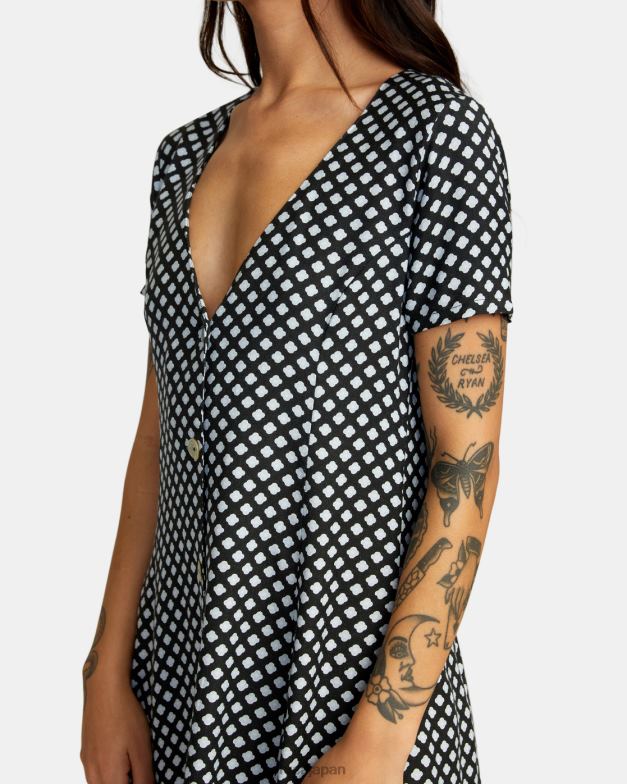 衣類 TP8J1098 黒 RVCA 女性 控えめなミニドレス