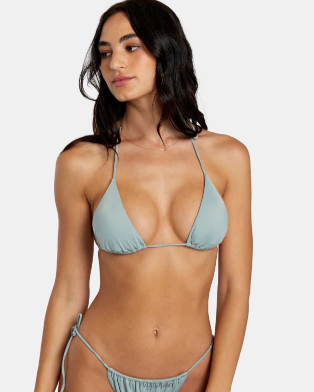 泳ぐ TP8J1099 頁岩 RVCA 女性 ソリッドホルタートライアングルビキニトップ