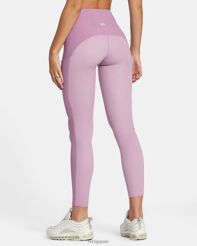 衣類 TP8J1107 ライラック RVCA 女性 VA スポーツ リブブロック テクニカル ハイウエスト レギンス