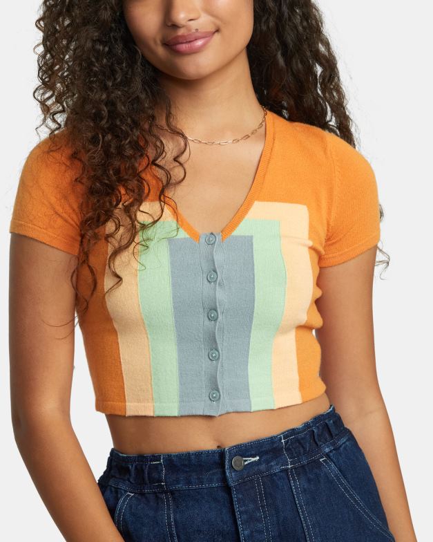 衣類 TP8J1118 タンジェリン RVCA 女性 数十年のセーター