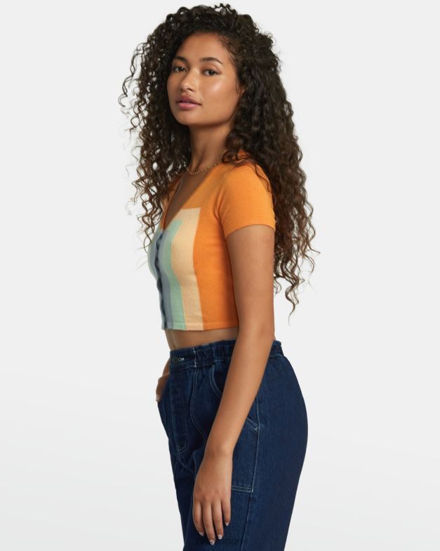 衣類 TP8J1118 タンジェリン RVCA 女性 数十年のセーター