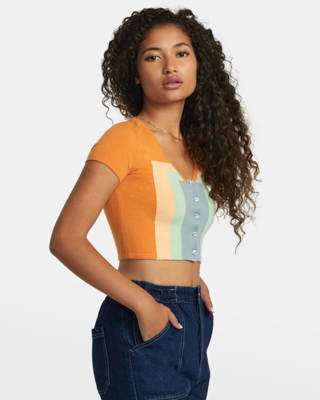 衣類 TP8J1118 タンジェリン RVCA 女性 数十年のセーター