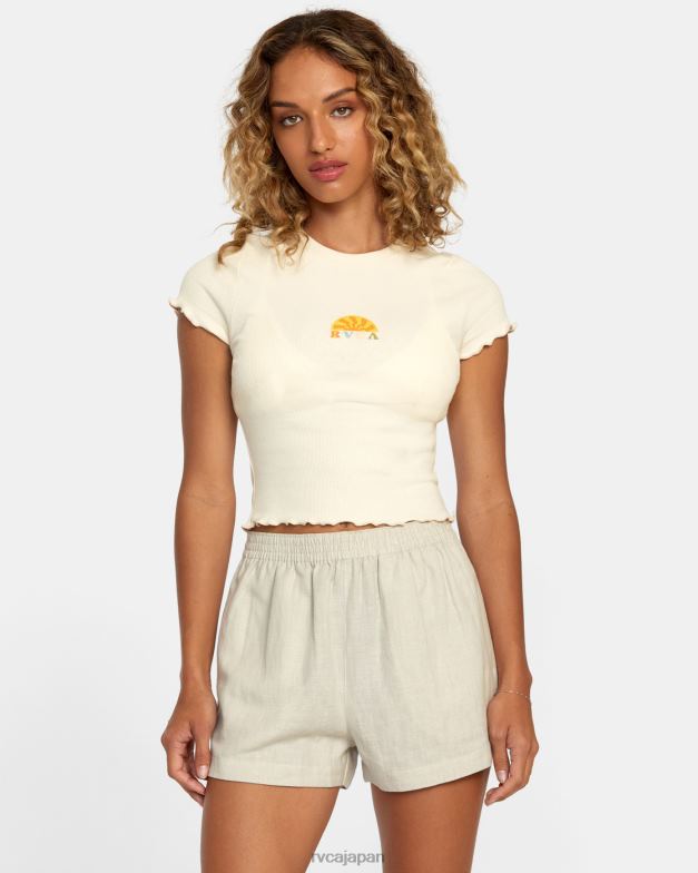 衣類 TP8J1124 チョーク RVCA 女性 リネンソーヤー伸縮性ウエストショーツ