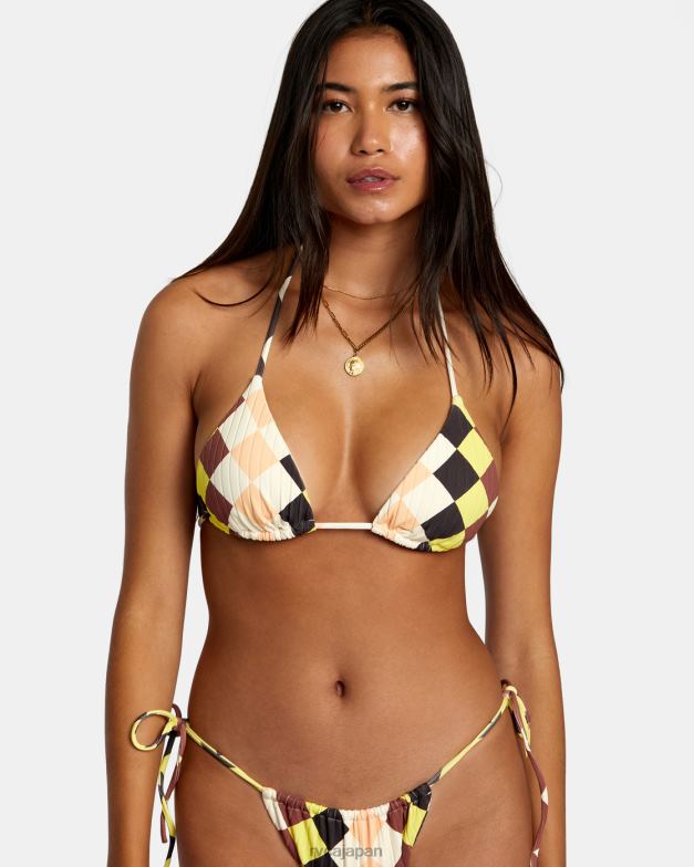 泳ぐ TP8J1130 マルチ RVCA 女性 グリーンパシャ ブリーズ ホルタートライアングルビキニトップ