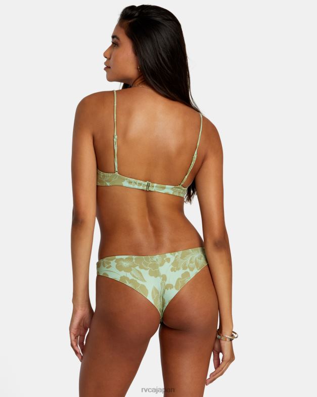 泳ぐ TP8J1139 海の泡 RVCA 女性 細い線シャーリングブラビキニトップ