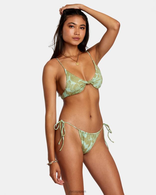 泳ぐ TP8J1143 海の泡 RVCA 女性 細い線がきらめくミディアムビキニボトムス