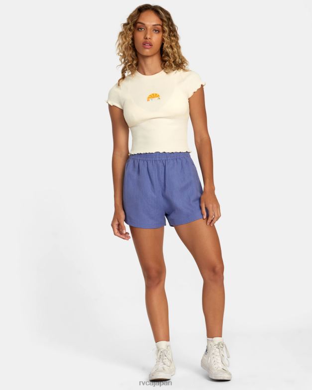 衣類 TP8J1145 海岸 RVCA 女性 リネンソーヤー伸縮性ウエストショーツ