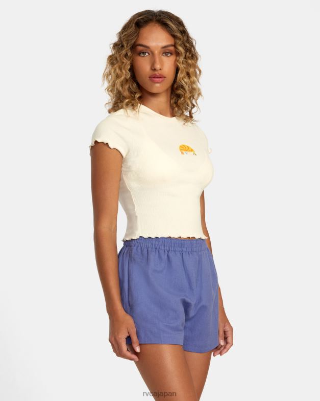 衣類 TP8J1145 海岸 RVCA 女性 リネンソーヤー伸縮性ウエストショーツ