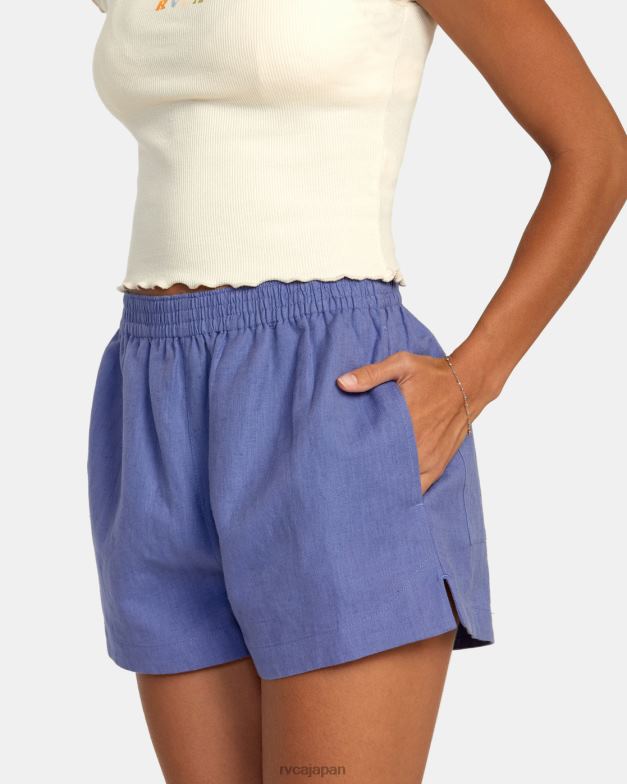 衣類 TP8J1145 海岸 RVCA 女性 リネンソーヤー伸縮性ウエストショーツ
