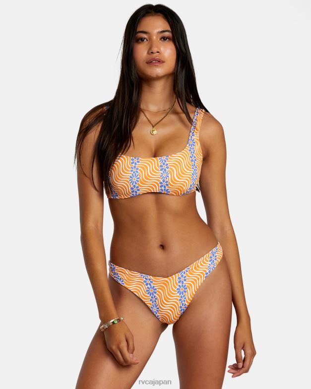 泳ぐ TP8J1154 タンジェリン RVCA 女性 マイクロマジックリバーシブルハイレグビキニボトムス