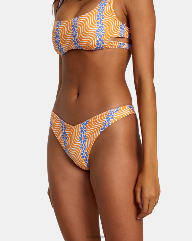泳ぐ TP8J1154 タンジェリン RVCA 女性 マイクロマジックリバーシブルハイレグビキニボトムス