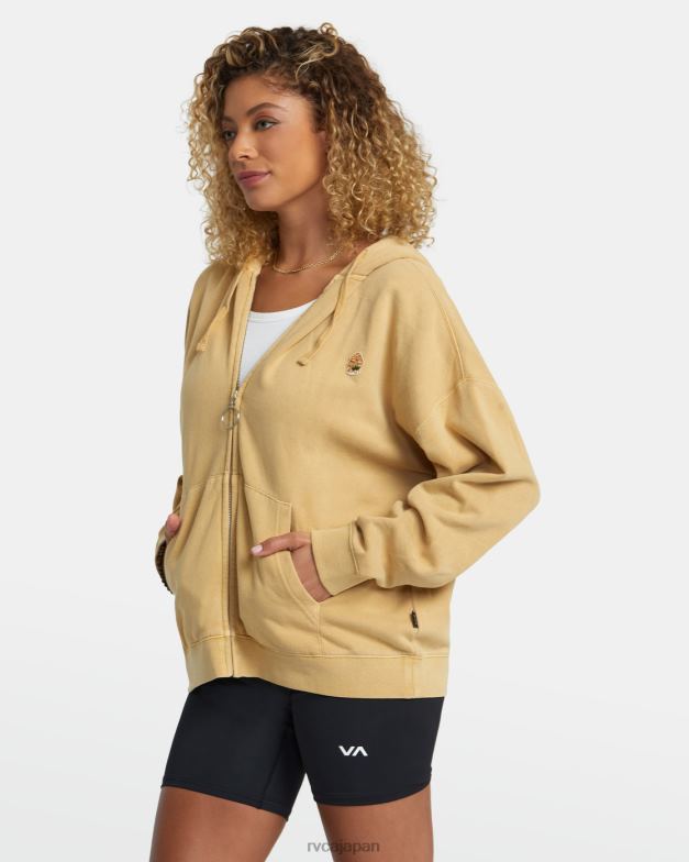 衣類 TP8J1155 ストロー RVCA 女性 菌類 ジップアップパーカー