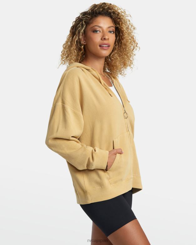 衣類 TP8J1155 ストロー RVCA 女性 菌類 ジップアップパーカー