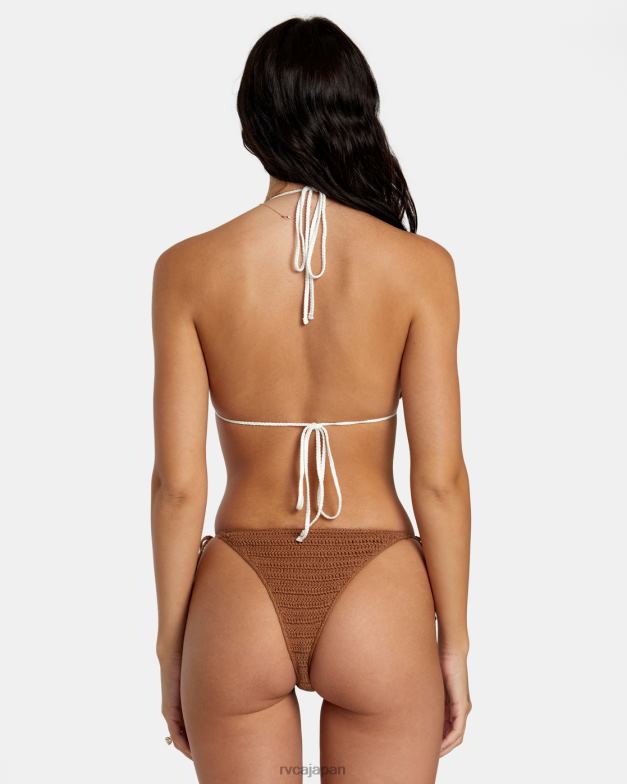 泳ぐ TP8J1159 シエナ RVCA 女性 コットンかぎ針編みホルタートライアングルビキニトップ