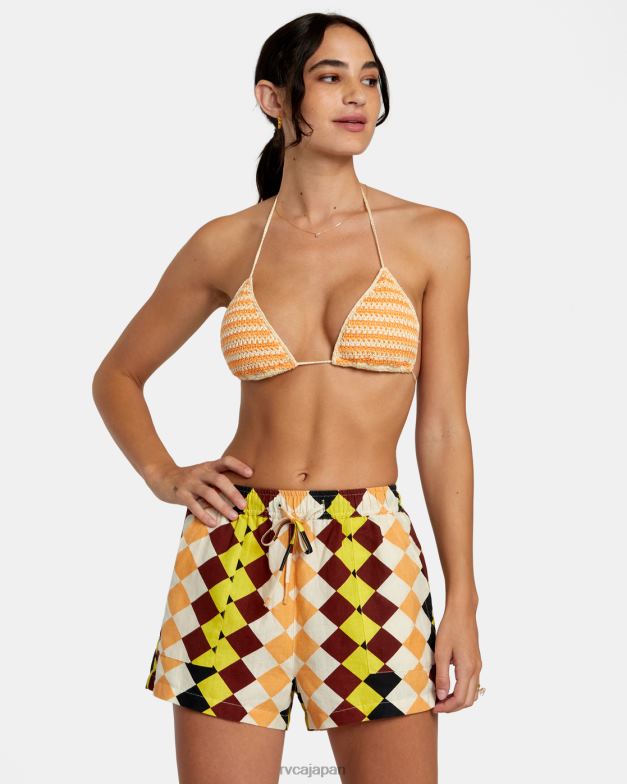 衣類 TP8J1161 マルチ RVCA 女性 グリーンパチャ クスコ エラスティック ショーツ