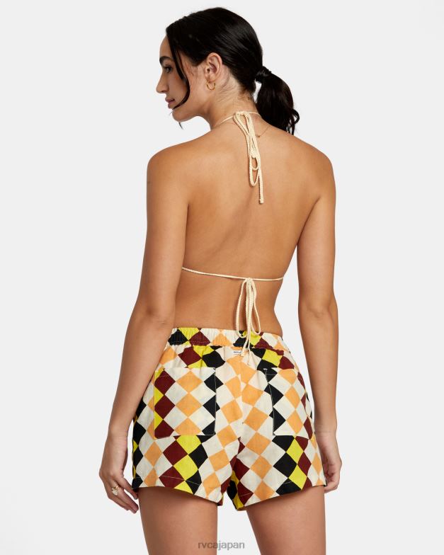 衣類 TP8J1161 マルチ RVCA 女性 グリーンパチャ クスコ エラスティック ショーツ