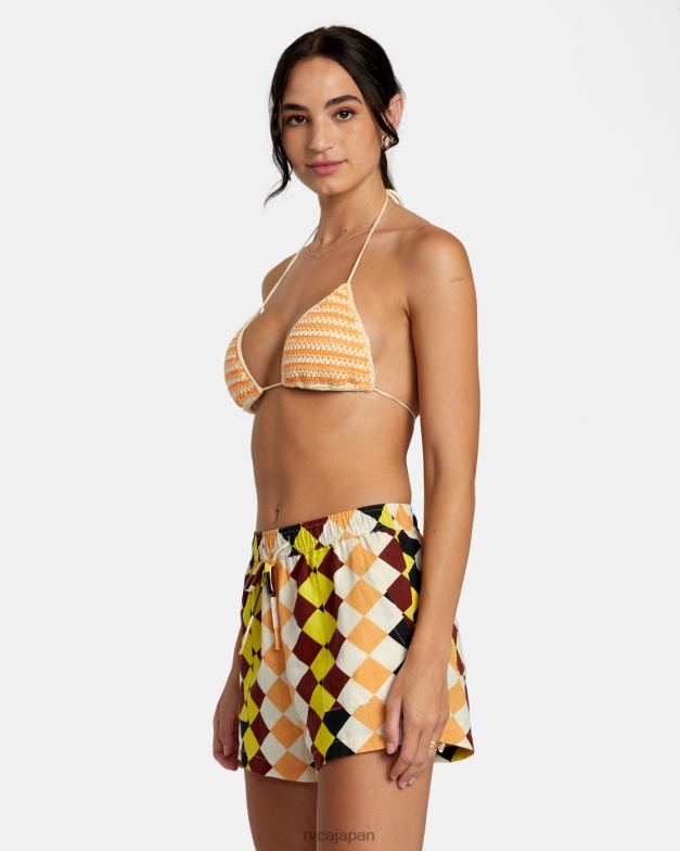 衣類 TP8J1161 マルチ RVCA 女性 グリーンパチャ クスコ エラスティック ショーツ